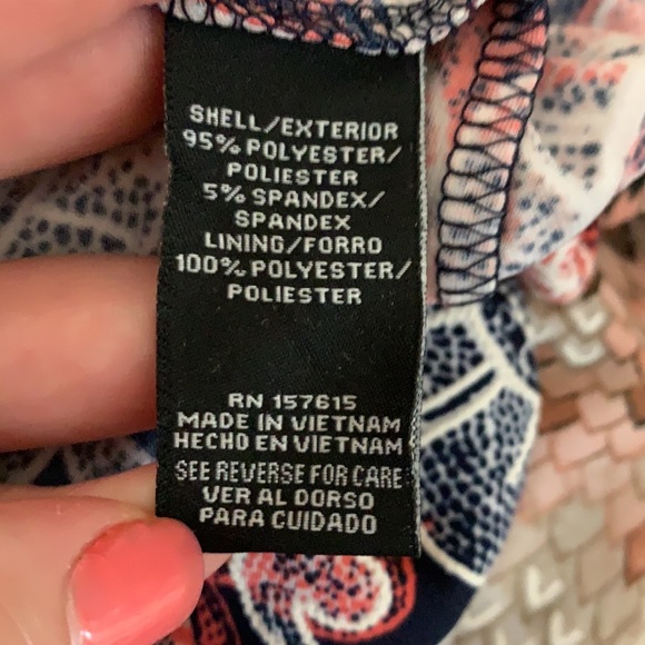 NEW Chetta B. Blue Jersey Dress w/Floral Sz 14 - Picture 15 of 16